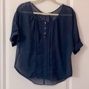 Navy Blue sheer blouse